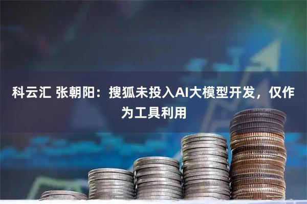 科云汇 张朝阳：搜狐未投入AI大模型开发，仅作为工具利用